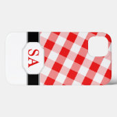Red Gingham Monogram Hoesje-Mate iPad 2/3/4 Hoesje (Achterkant (horizontaal))