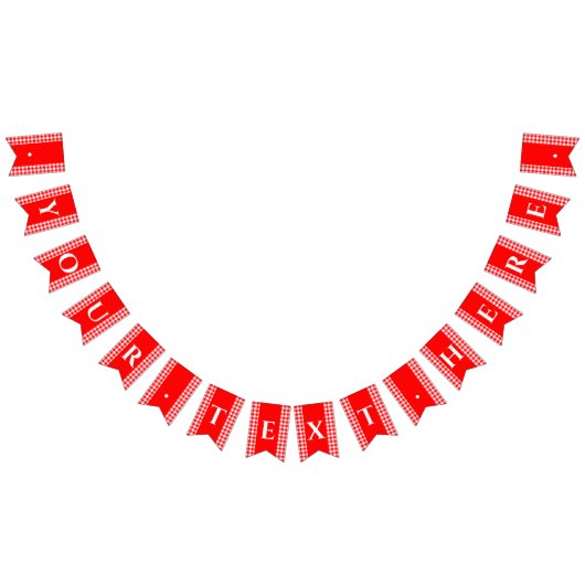 Red Gingham Monogram Picnic Bunting Banner (Alle)