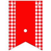 Red Gingham Monogram Picnic Bunting Banner (Eerste vlag)