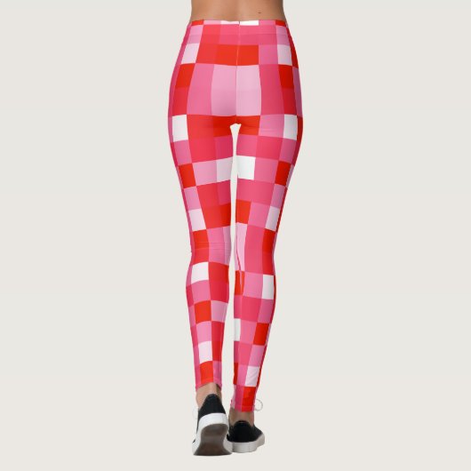 Red Gingham Mosaic Leggings (Achterkant)