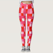 Red Gingham Mosaic Leggings (Voorkant)