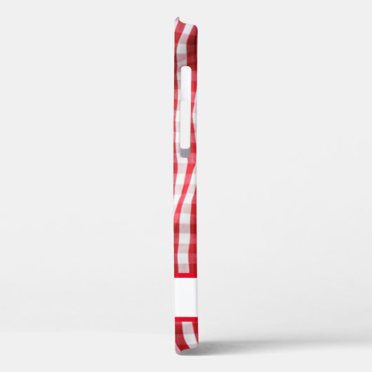 Red Gingham Name Simple Modern Case-Mate iPhone Case (Achterkant / Links)