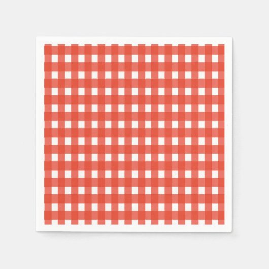 Red Gingham Napkins Servetten (Voorkant)