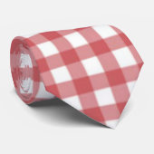 Red Gingham Necktie Stropdas (Opgerold)