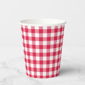 Red Gingham Papieren Bekers (Achterkant)