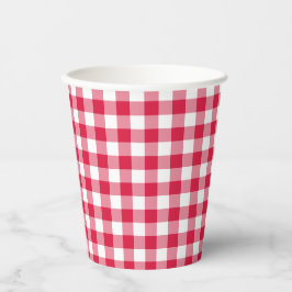 Red Gingham Papieren Bekers