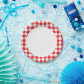 Red Gingham Papieren Bordje (Feest)