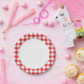 Red Gingham Papieren Bordje (Feest)