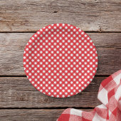 Red Gingham Papieren Bordje