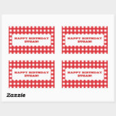 Red Gingham Party Sticker (Vel)