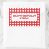 Red Gingham Party Sticker (Tas)