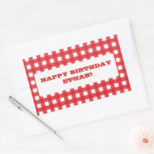 Red Gingham Party Sticker (Envelop)