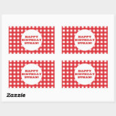 Red Gingham Party Sticker (Vel)