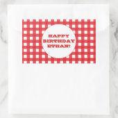 Red Gingham Party Sticker (Tas)