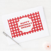 Red Gingham Party Sticker (Envelop)