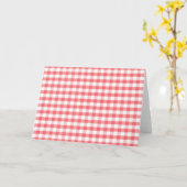 Red Gingham Patroon Kaart (Gele Bloem)