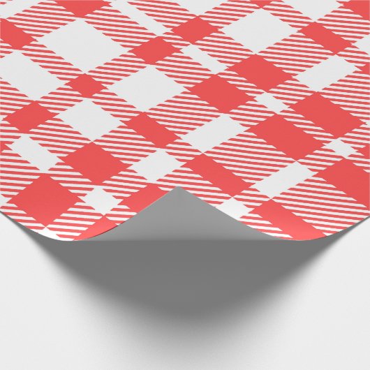 Red Gingham Pattern Cadeaupapier (Hoek)