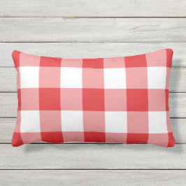 Red Gingham Pattern Checkered Buitenkussen