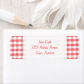 Red Gingham Pattern Etiket (Insitu)