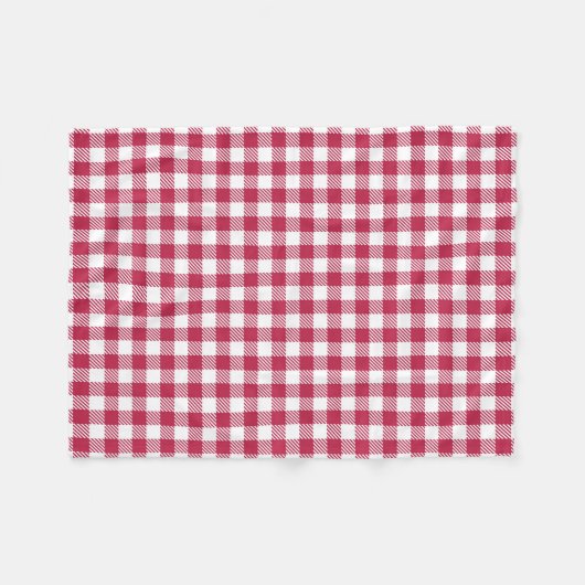 Red Gingham Pattern Fleece Deken (Voorkant (Horizontaal))