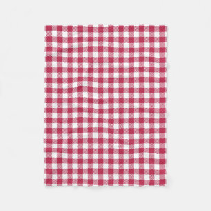 Red Gingham Pattern Fleece Deken