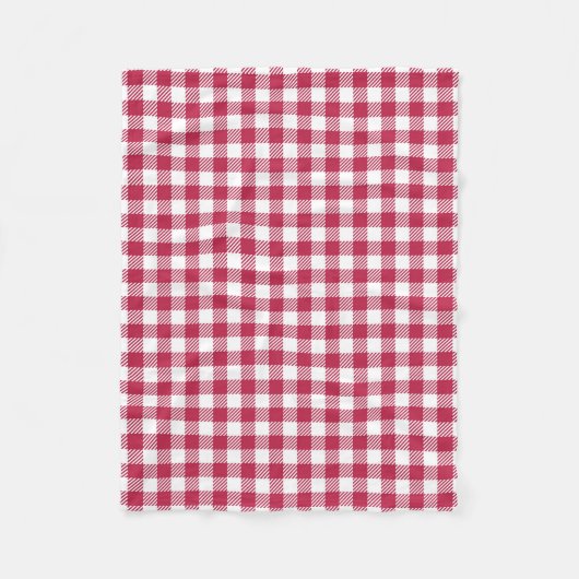 Red Gingham Pattern Fleece Deken (Voorkant)