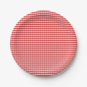 Red Gingham Pattern Papieren Bordje (Voorkant)