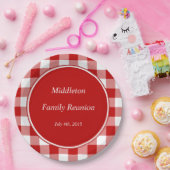 Red Gingham Persoonlijke Borden van de Gebeurtenis Papieren Bordje (Feest)