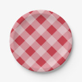 Red Gingham Picnic BBQ Party Papieren Borden Papieren Bordje (Voorkant)