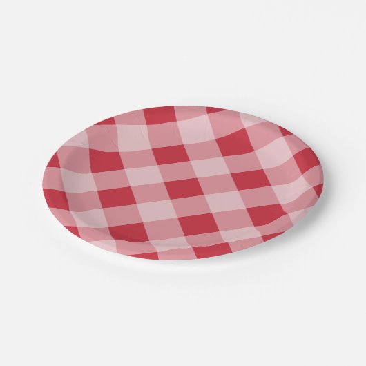 Red Gingham Picnic BBQ Party Papieren Borden Papieren Bordje (Gekanteld)