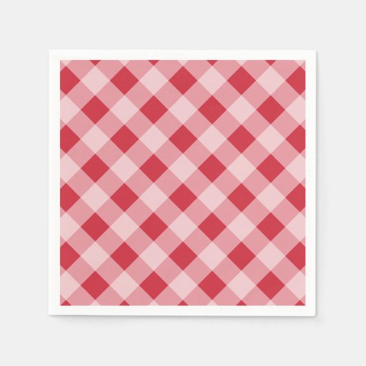 Red Gingham Picnic Party BBQ Servetten (Voorkant)