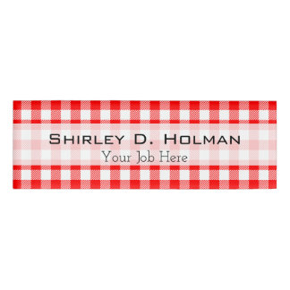 Red gingham picnic tablecloth print naambadge
