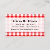 Red gingham picnic tablecloth print visitekaartje (Achterkant)