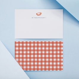 Red Gingham Picnic Watermelon Personal Stationery Notitiekaartje