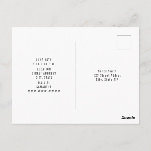 Red Gingham Pig Burlap Birthday Bbq Briefkaart (Achterkant)