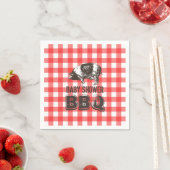 Red Gingham Pig Roast Baby shower BBQ Servet (Insitu)