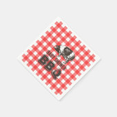 Red Gingham Pig Roast Baby shower BBQ Servet (Hoek)