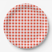 Red Gingham Pizza Italian Baby Shower Papieren Bordje (Voorkant)