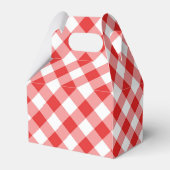 Red Gingham Pizza Party Favoriete Box Bedankdoosjes (Achterkant)