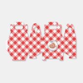 Red Gingham Pizza Party Favoriete Box Bedankdoosjes (Uitgevouwen)