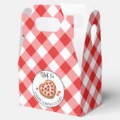 Red Gingham Pizza Party Favoriete Box Bedankdoosjes (Geopend)