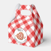 Red Gingham Pizza Party Favoriete Box Bedankdoosjes (Voorkant Zijde)