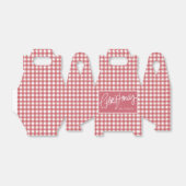 Red Gingham Plaid Kerstmis Bedankdoosjes (Uitgevouwen)