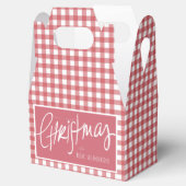 Red Gingham Plaid Kerstmis Bedankdoosjes (Geopend)