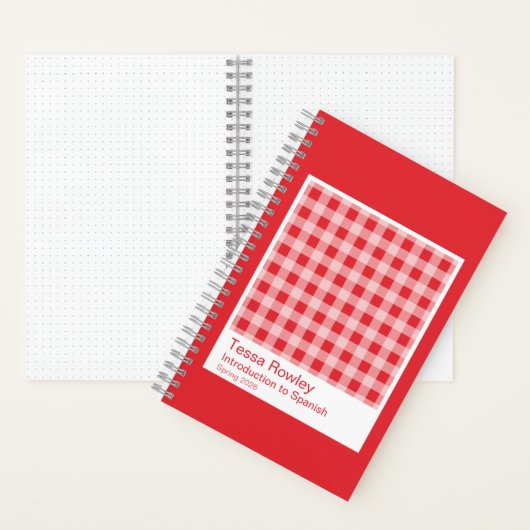 Red Gingham Plaid Notebook Notitieboek (Binnen)