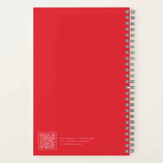 Red Gingham Plaid Notebook Notitieboek (Achterkant)