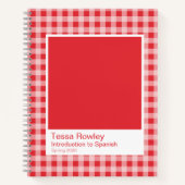 Red Gingham Plaid Spiral Notebook Notitieboek (Voorkant)