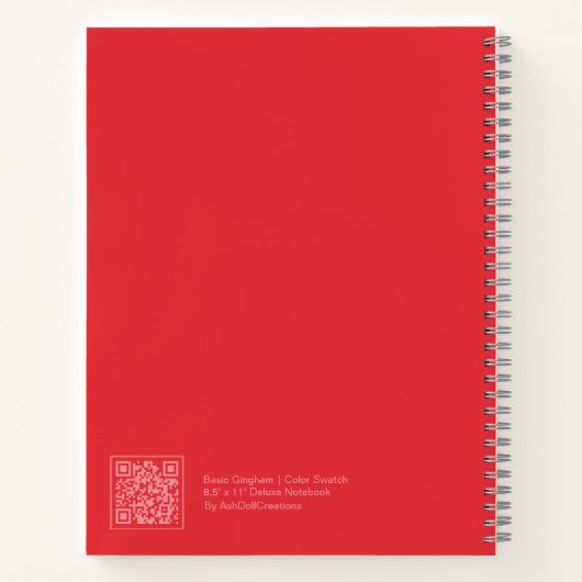 Red Gingham Plaid Spiral Notebook Notitieboek (Achterkant)