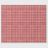 Red Gingham Plaid Traditionele Minimale Kerstmis Cadeaupapier (Vlak)
