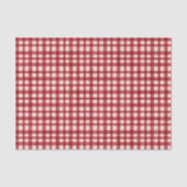 Red Gingham Plaid Traditionele Minimale Kerstmis Tissuepapier (Voorkant)